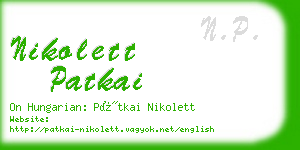 nikolett patkai business card